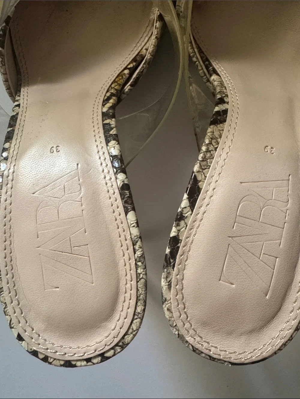 Zara snakeskin heels